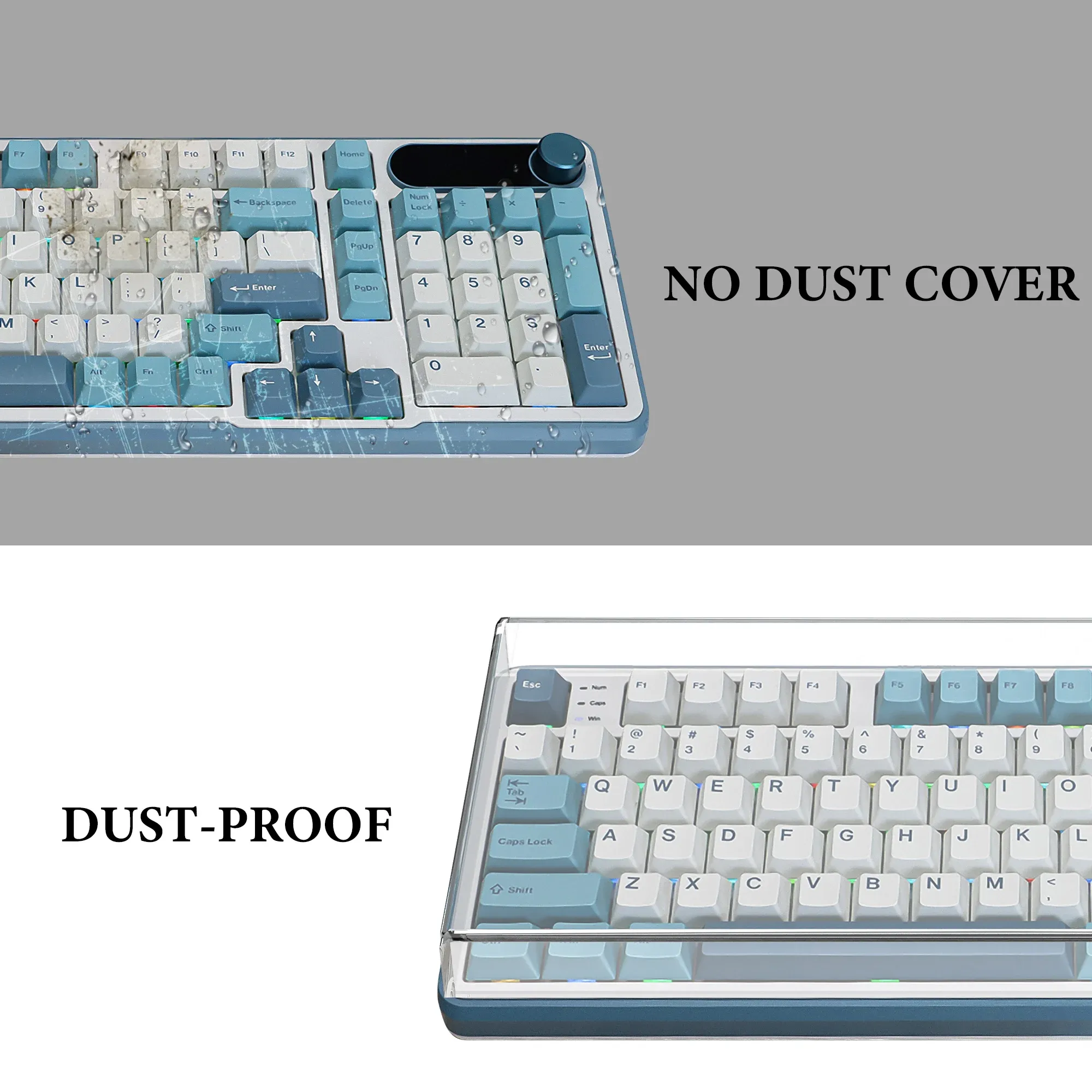 Housse de protection transparente Geekria pour clavier mécanique RK S98