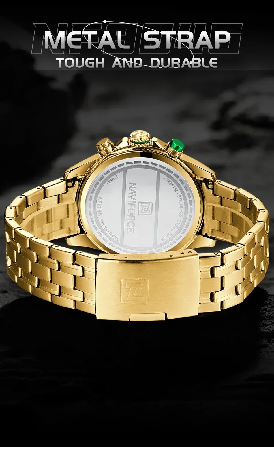 Montre NAVIFORCE homme acier lumineux à chronographe