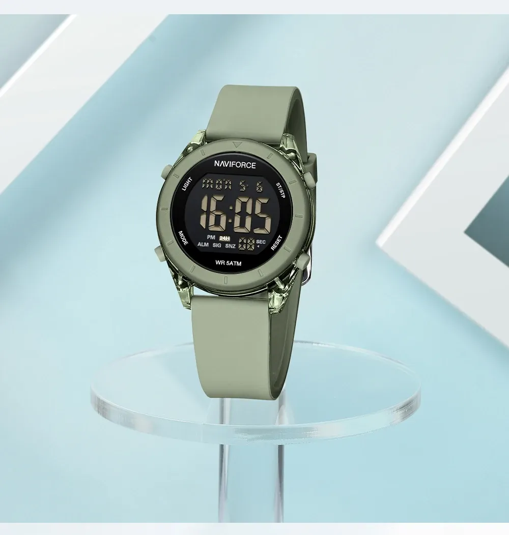 Montre numérique NAVIFORCE femme NF7108, sport lumineuse et étanche