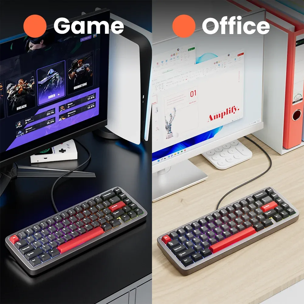 Clavier mécanique RK Ultra65 en aluminium 65 % hot-swap RGB