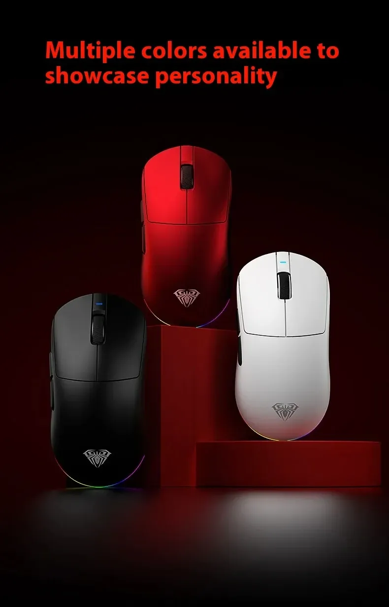 AULA V9 : souris gaming tri-mode ultra légère avec capteur PAW3950