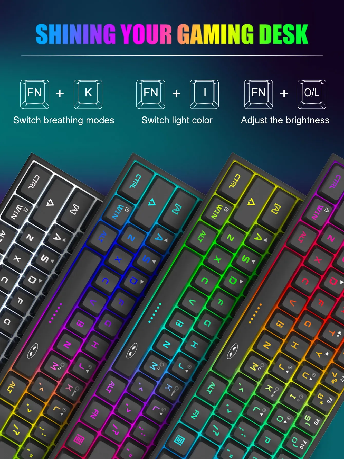 MageGee TS91 : clavier compact 61 touches RVB pour bureau et jeu