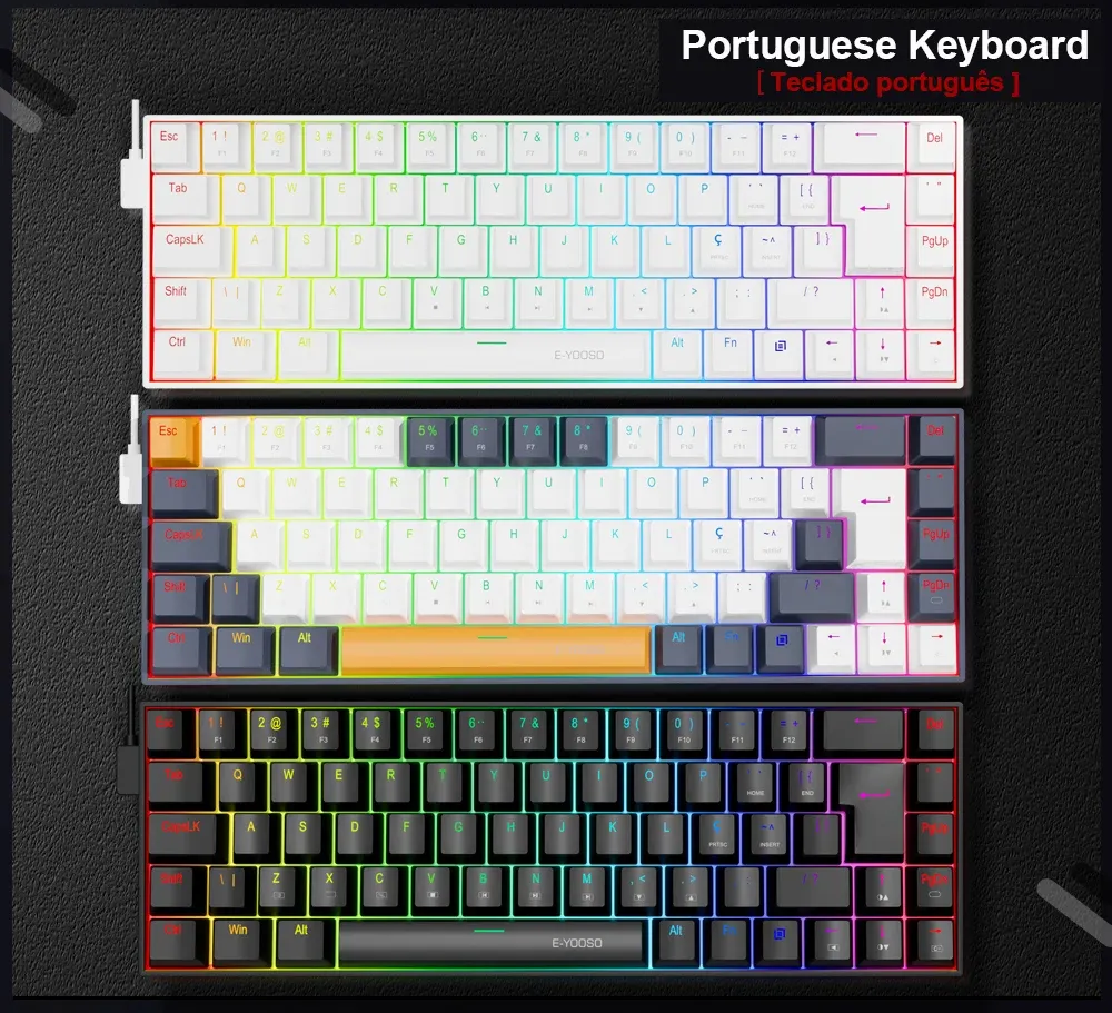 E-YOOSO Z686 : clavier mécanique compact filaire RGB 68 touches hot-swap