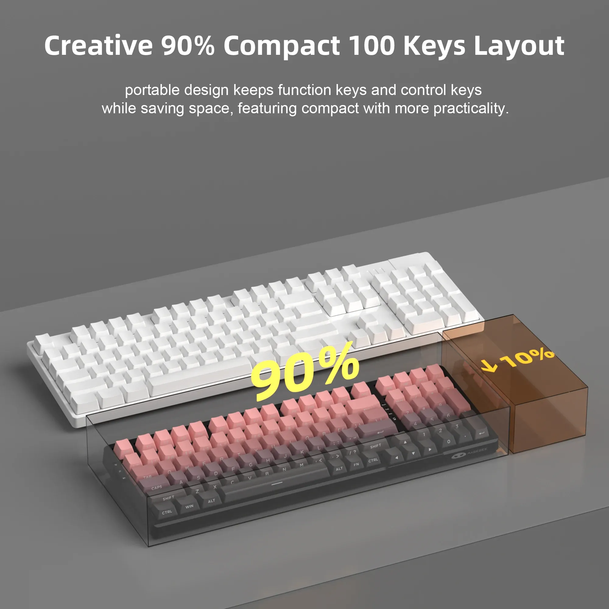 MageGee Light100 : clavier mécanique 98 % tri-mode hot-swap