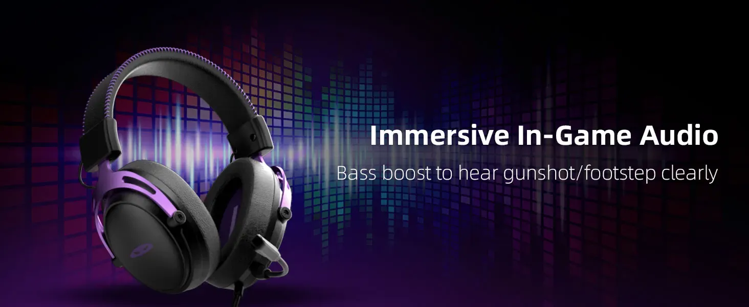 Casque gaming filaire MageGee 53 mm avec micro détachable