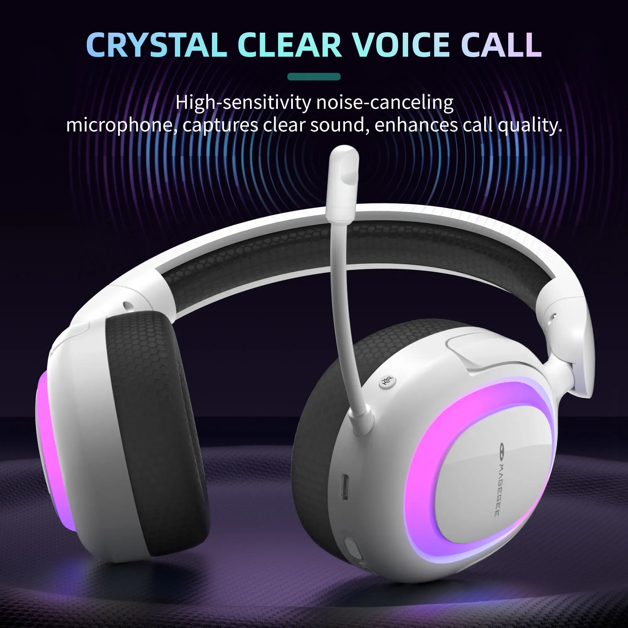 Casque gaming MageGee tri-mode Bluetooth 5.3 et 2,4G