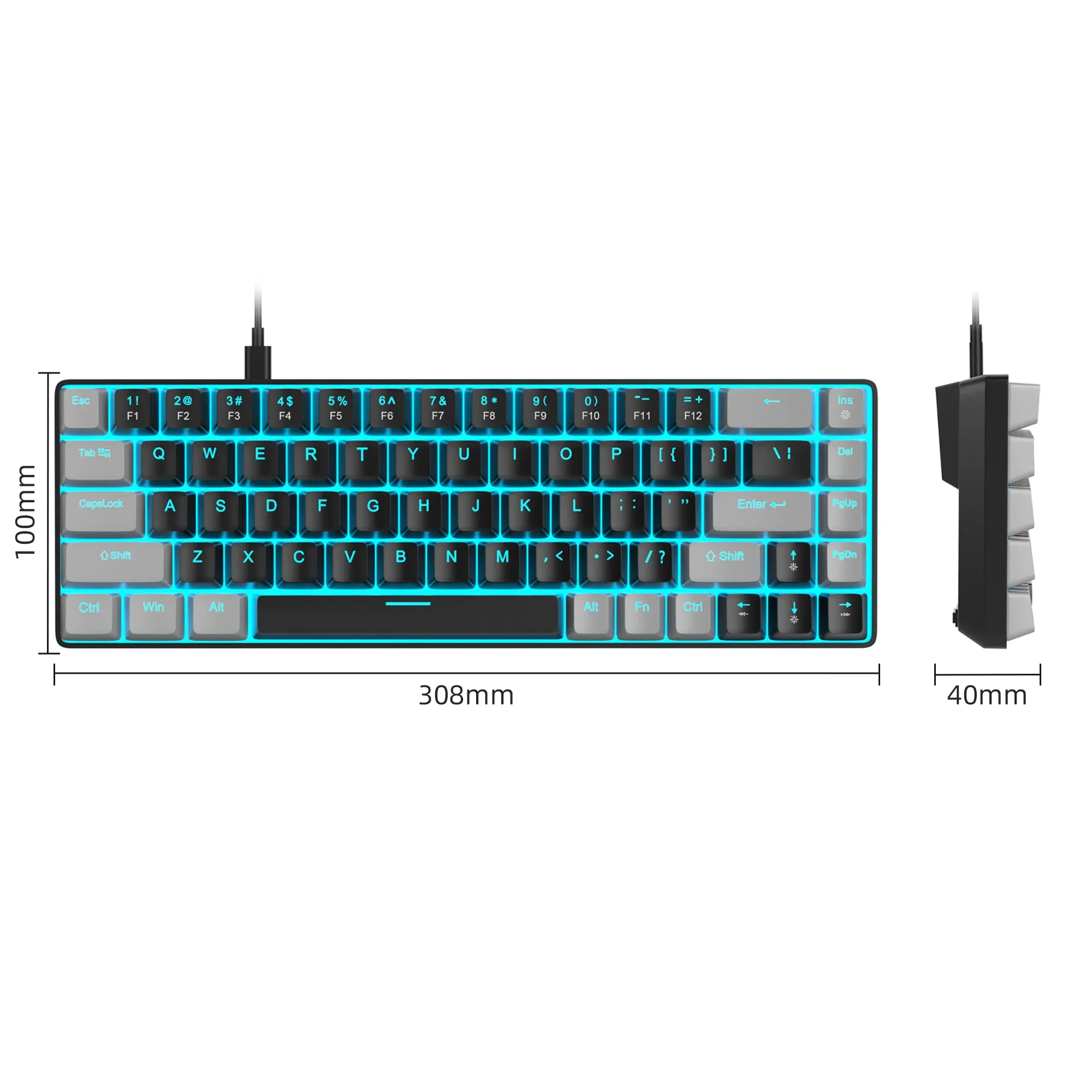 Clavier mécanique compact MageGee MK-Box 68 touches avec rétroéclairage LED