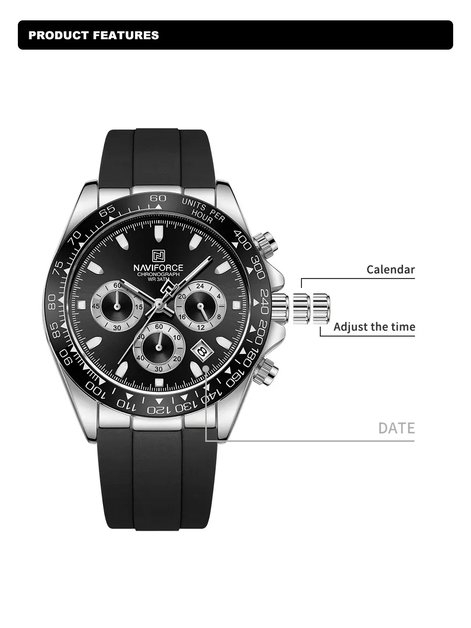 Montre NAVIFORCE multifonction sport quartz pour homme