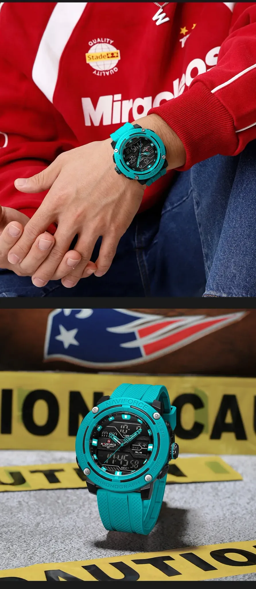 Montre sport NAVIFORCE NF7114 double affichage étanche