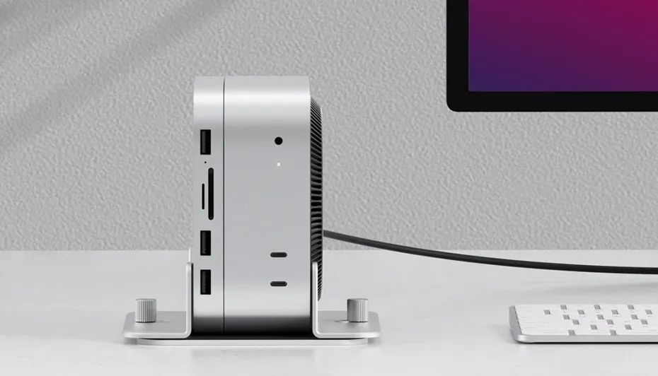 Support vertical réglable en aluminium pour Mac mini M4/M4 Pro Hagibis