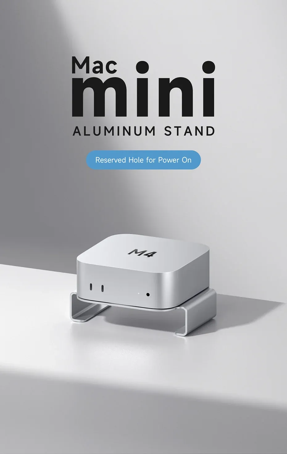 Support de bureau en aluminium Hagibis pour Mac mini M4/M4 Pro