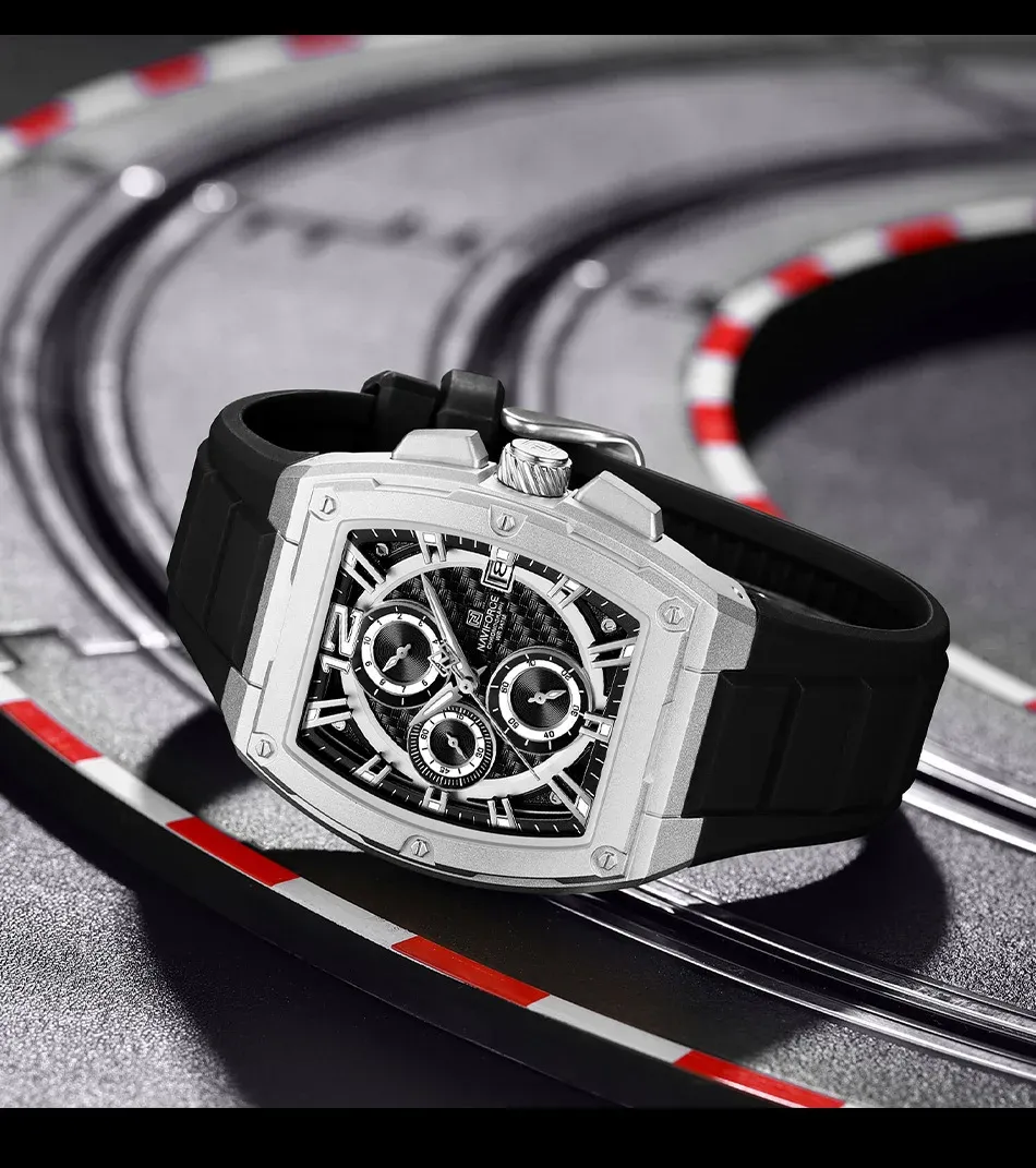 Montre chronographe militaire NAVIFORCE NF8050 en silicone