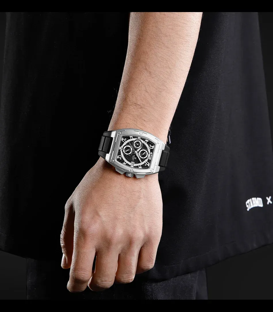 Montre chronographe militaire NAVIFORCE NF8050 en silicone