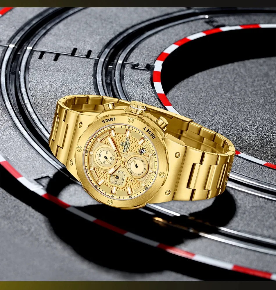Montre NAVIFORCE Quartz acier inoxydable, date et chronographe