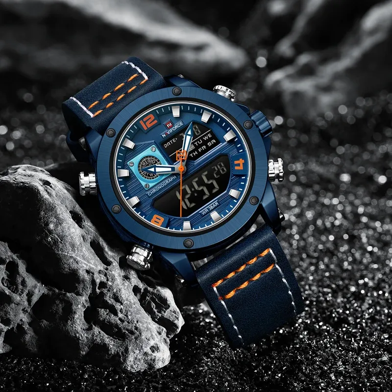 Montre NAVIFORCE NF9236 à double affichage, chronographe et calendrier