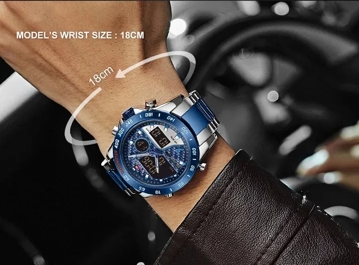 Montre NAVIFORCE homme acier inoxydable à double affichage