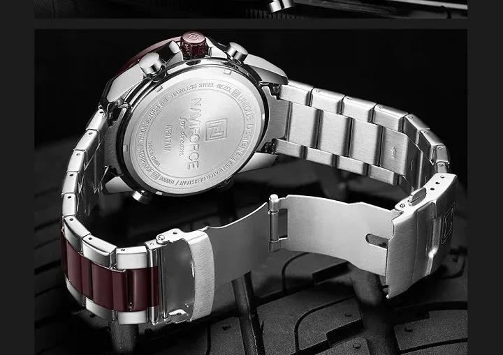 Montre NAVIFORCE homme acier inoxydable à double affichage