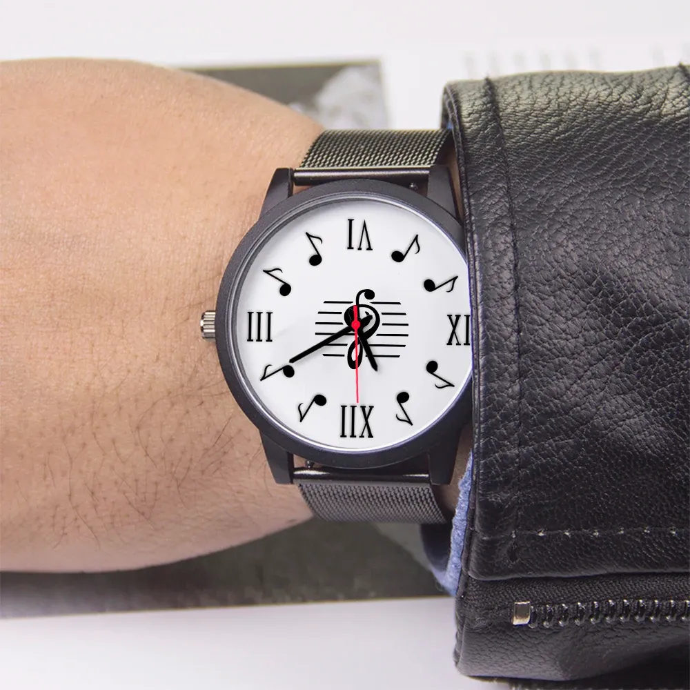 Montre quartz ZEV LIU en acier, style cadeau musical