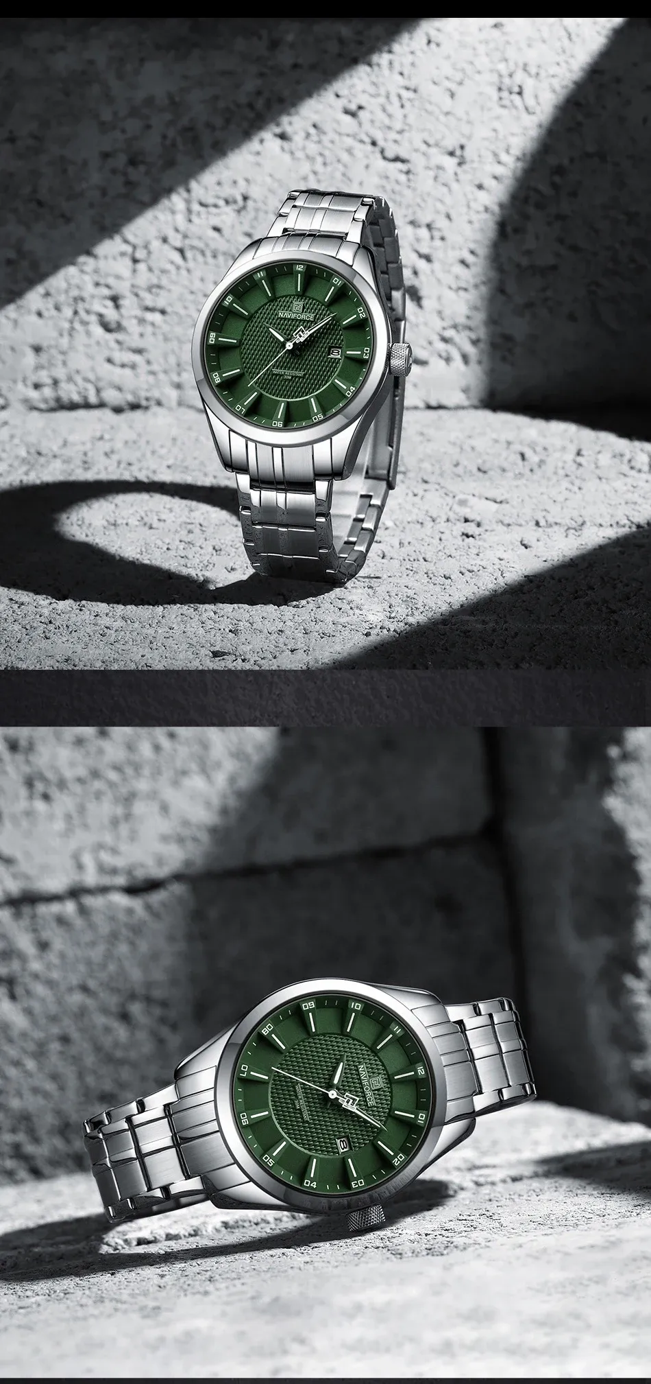 Montre NAVIFORCE quartz 3ATM à grand cadran pour homme