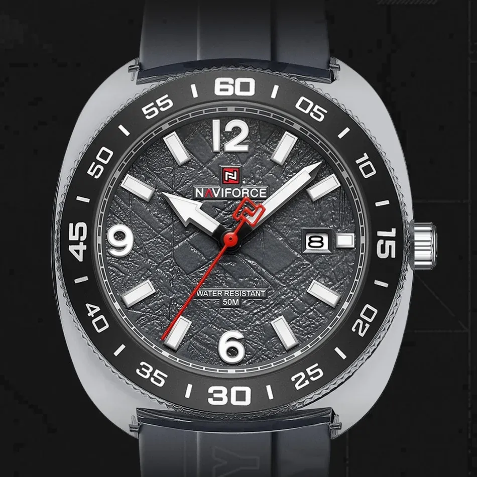 Montre NAVIFORCE homme lumineuse 50 m en silicone