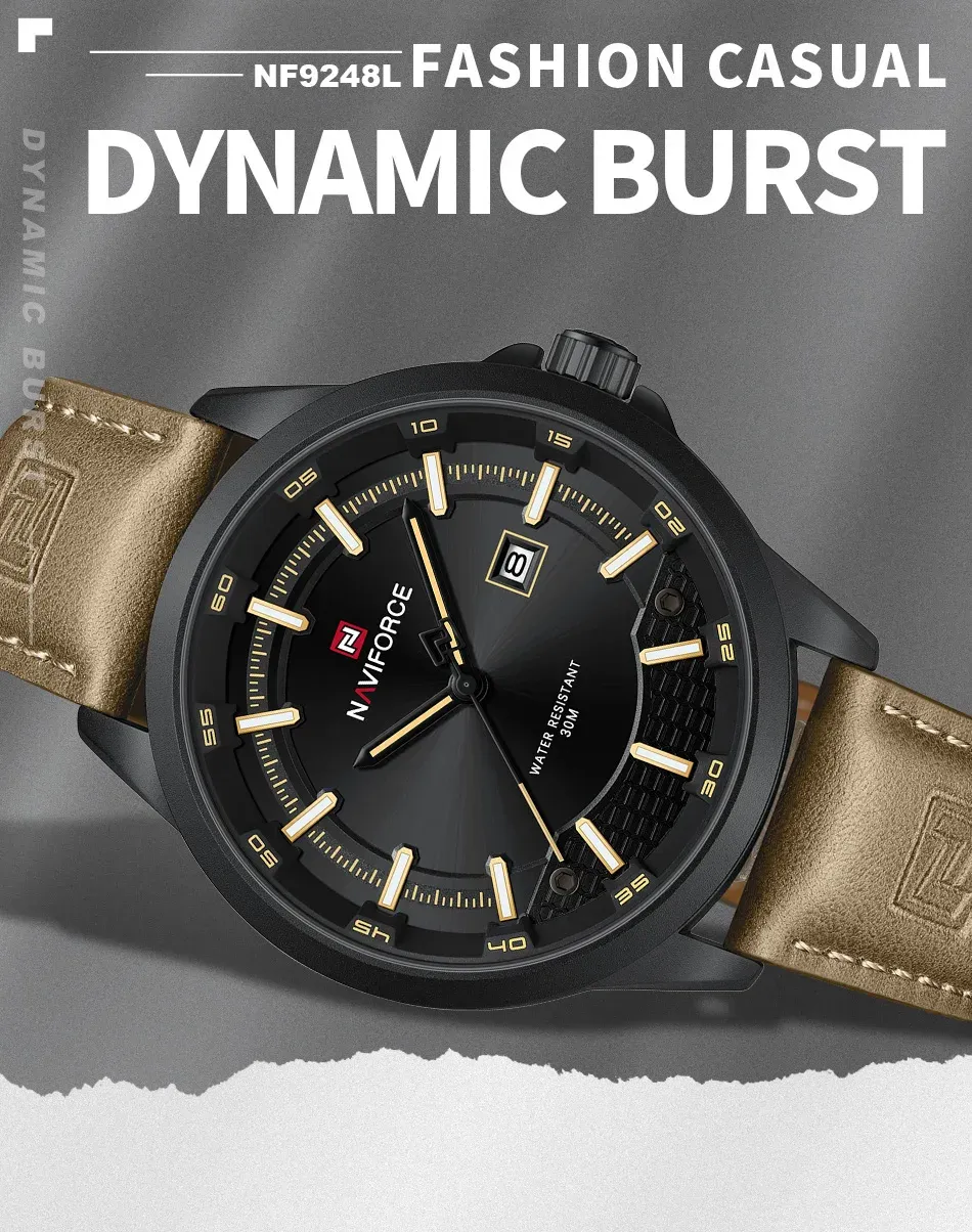 Montre NAVIFORCE homme quartz lumineuse à calendrier complet