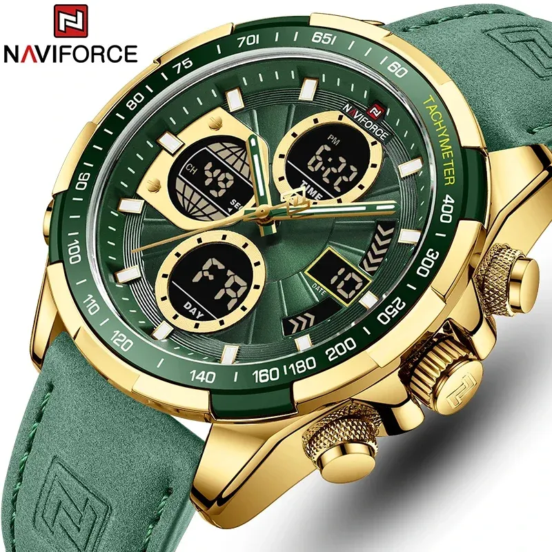 Montre NAVIFORCE NF9197 cuir militaire quartz chronographe
