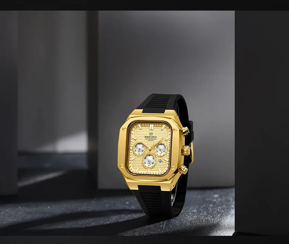 Montre NAVIFORCE carrée chronographe en silicone NF8037