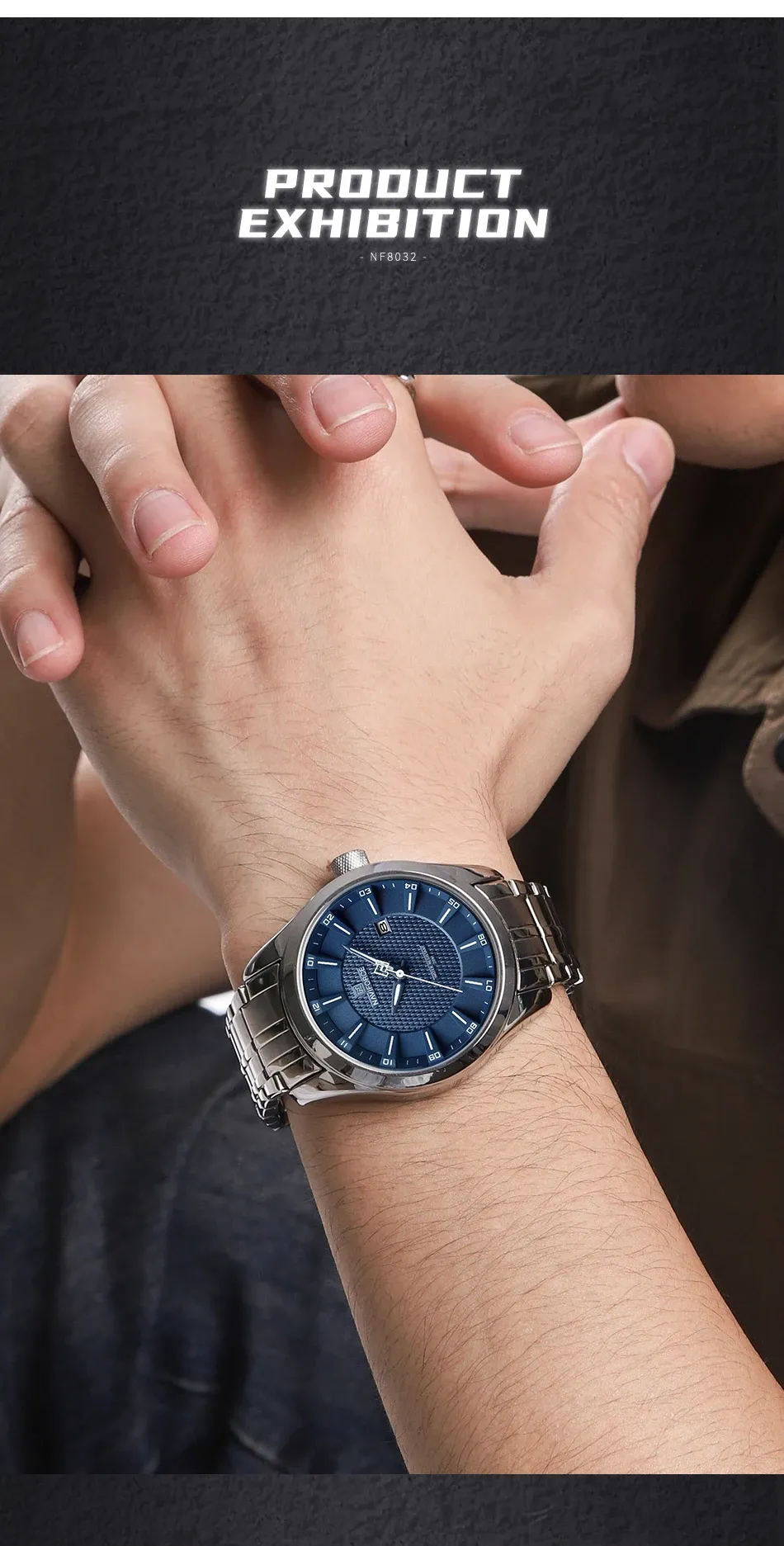 Montre NAVIFORCE quartz acier étanche au style business