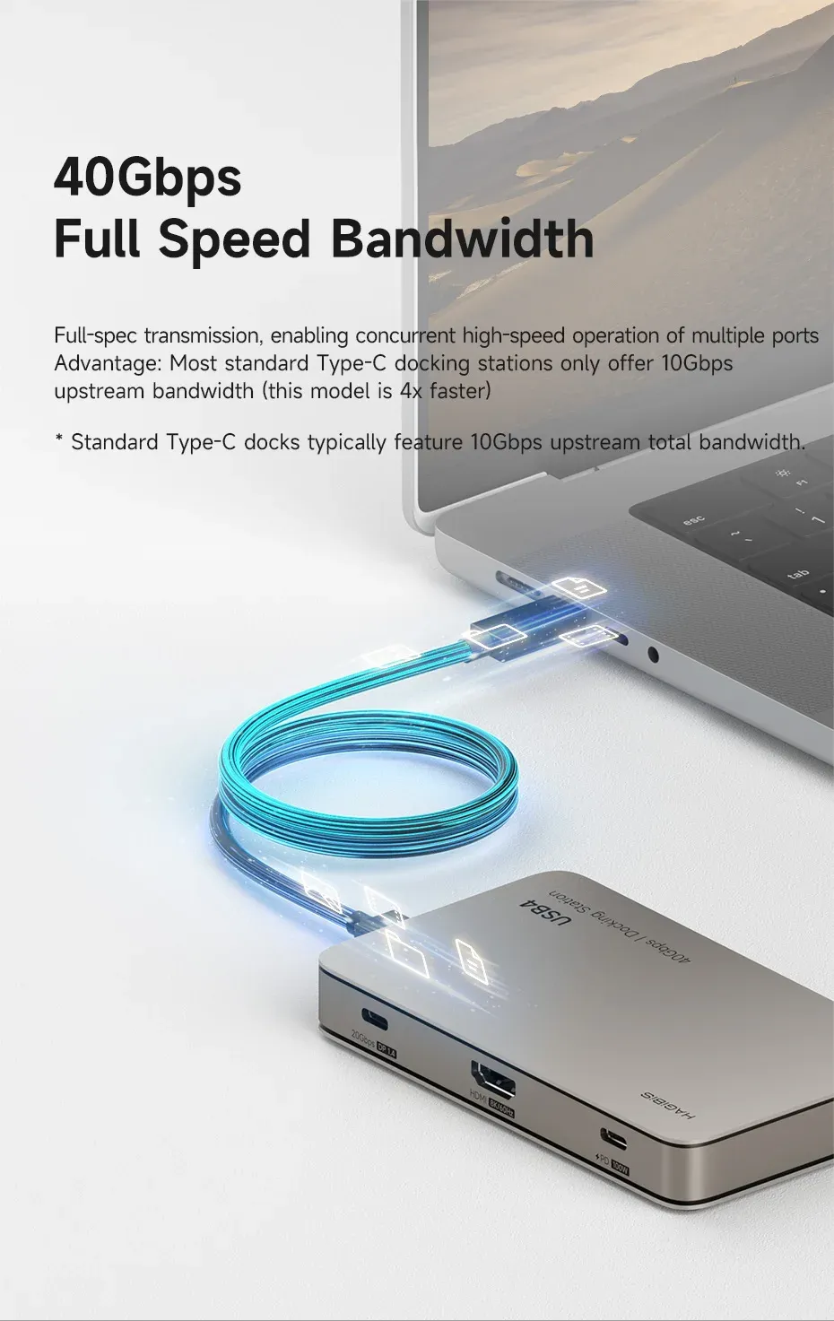Station d’accueil Hagibis USB4 triple affichage 8K