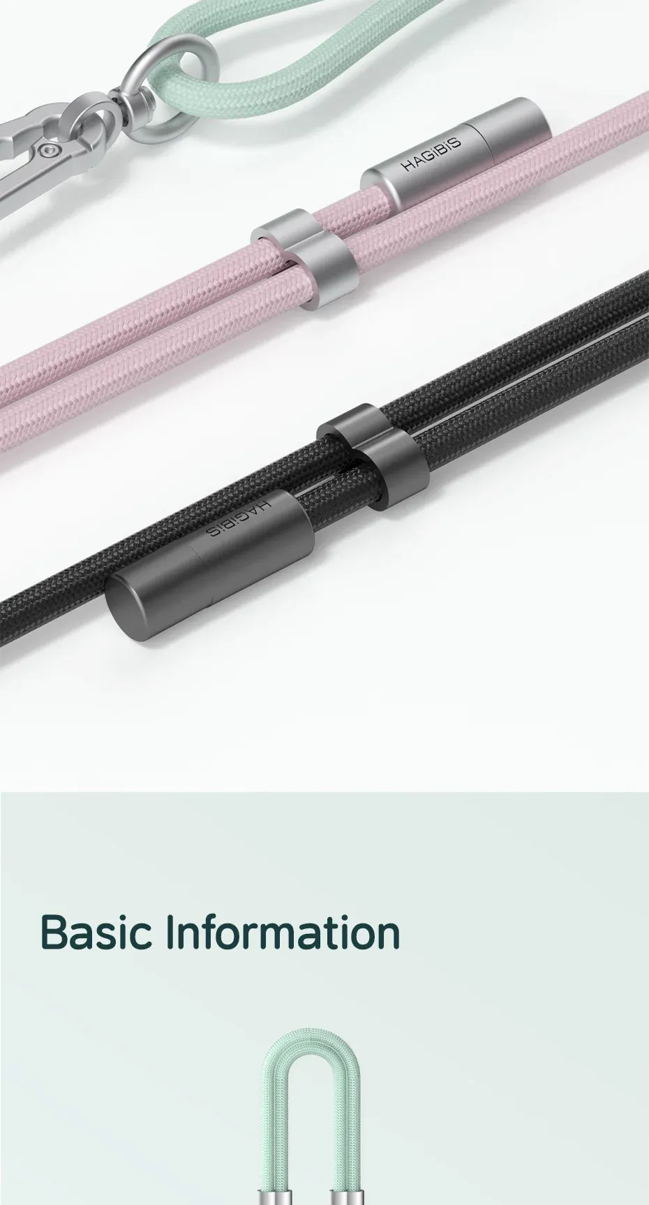 Lanière de téléphone Hagibis USB-C 2-en-1 avec câble de charge