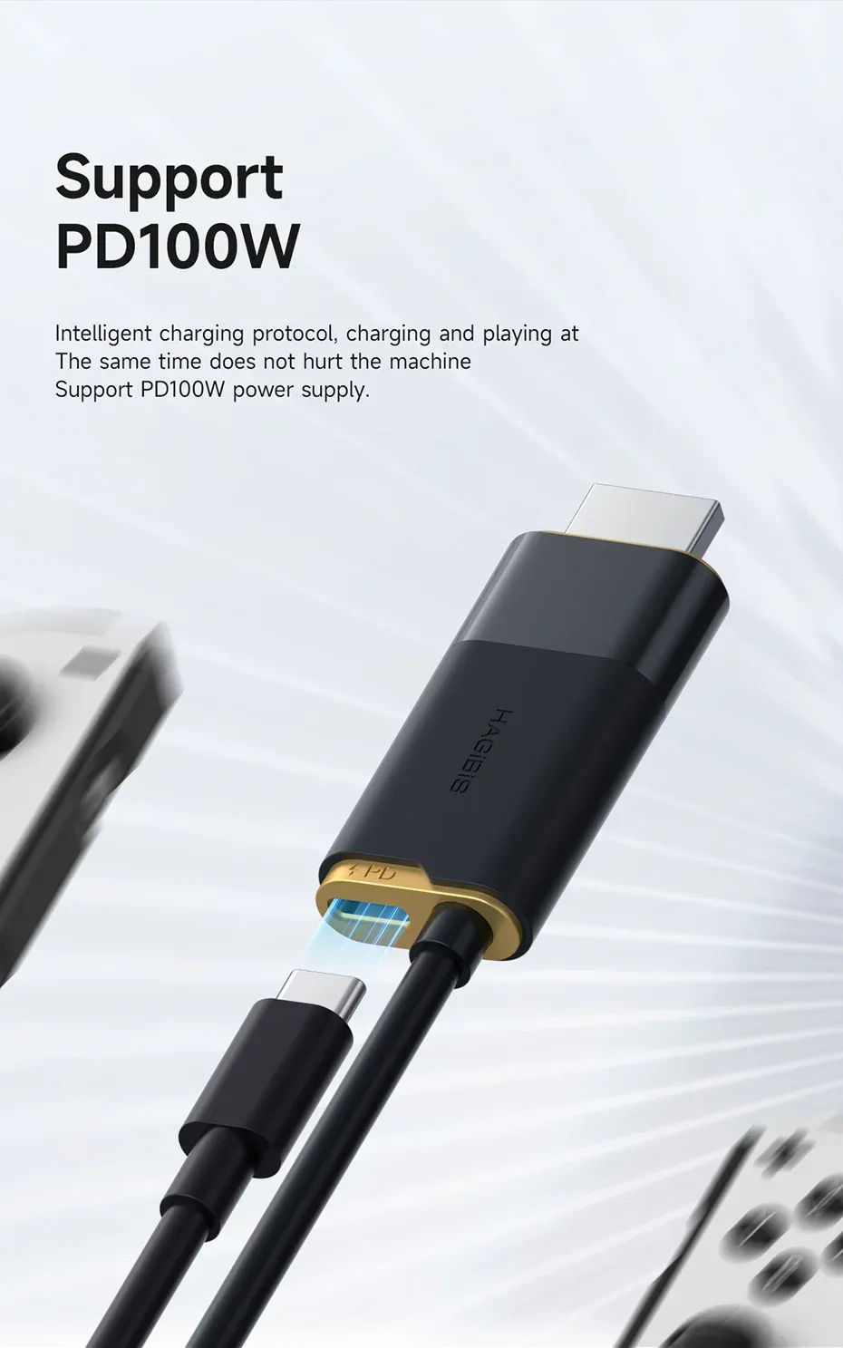 Adaptateur dock portable Hagibis USB-C vers HDMI 8K pour Switch et PC
