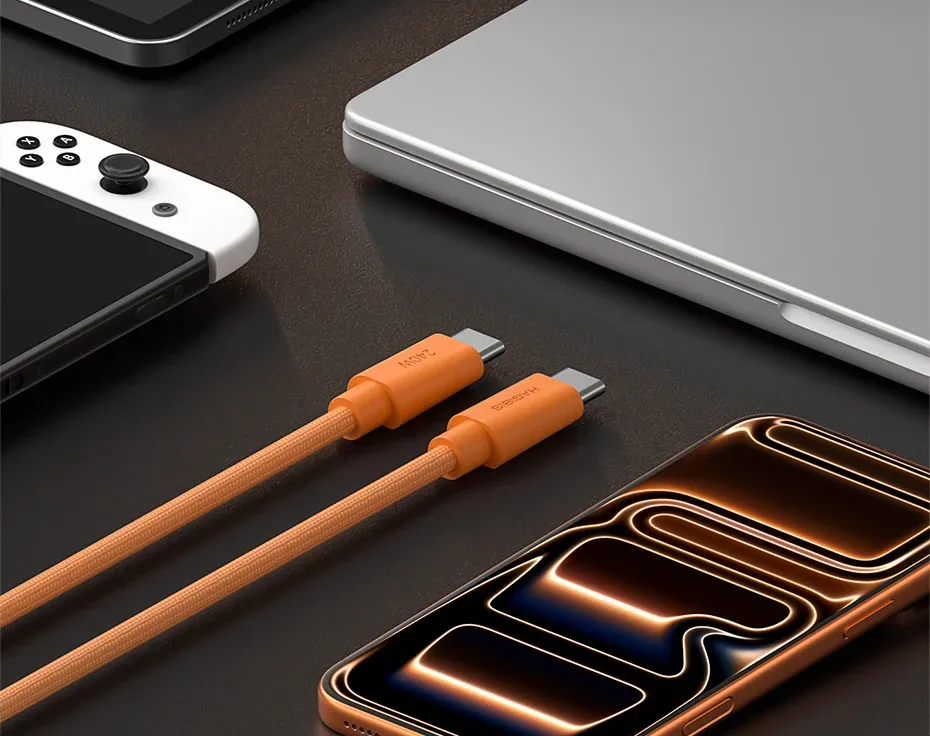 Câble USB-C Hagibis 240 W coudé pour charge rapide et données