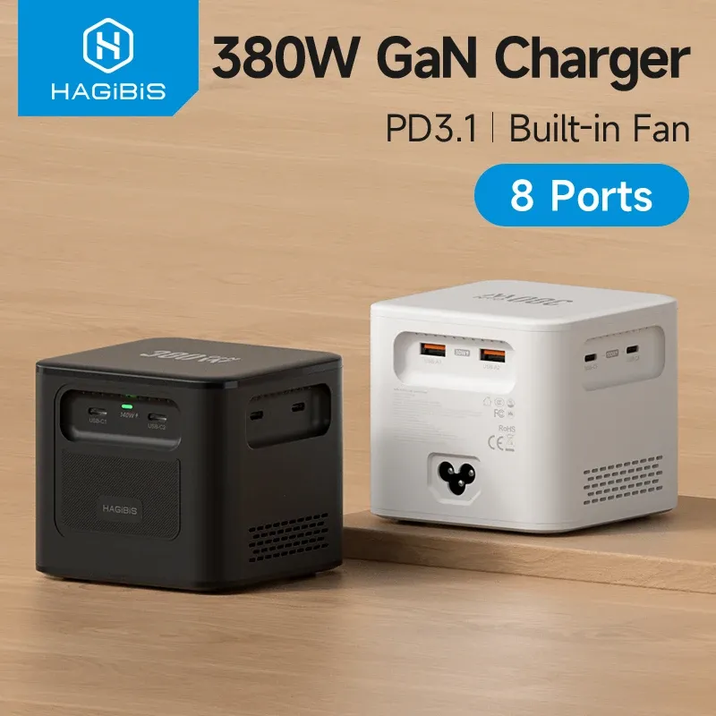 Station de charge GaN Hagibis 380 W 8 ports PD 3.1
