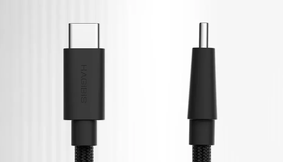 Câble USB4 coudé Hagibis 80 Gbit/s 240 W pour station de travail