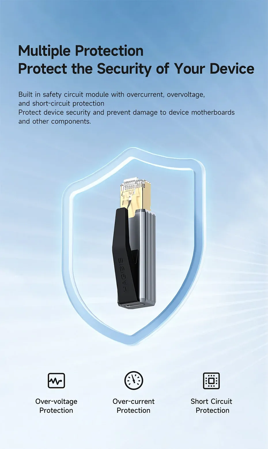Adaptateur USB-C vers Ethernet Gigabit Hagibis CR01