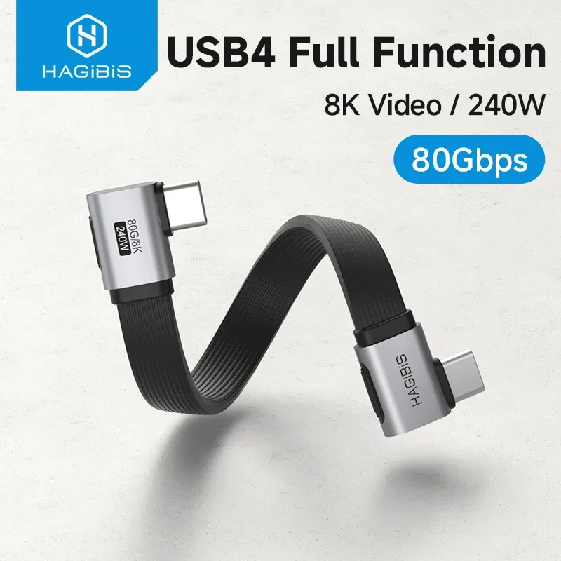 Câble USB-C court coudé en L Hagibis pour charge rapide