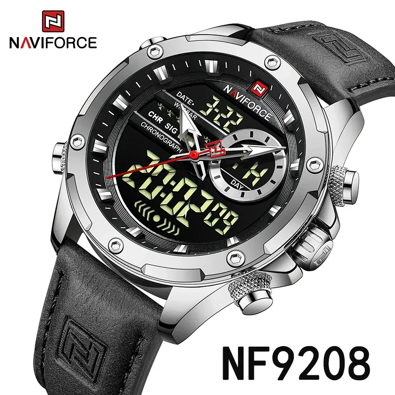 Montre NAVIFORCE NF9208 homme double affichage cuir