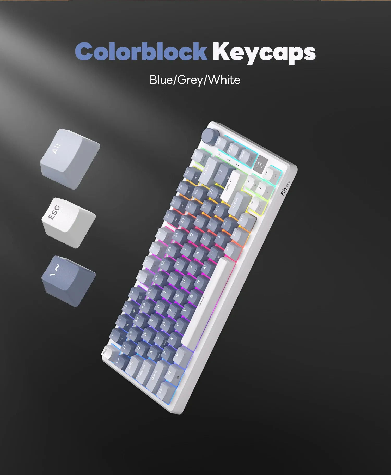 Clavier mécanique compact RK M75 tri-mode 81 touches RGB hot-swap