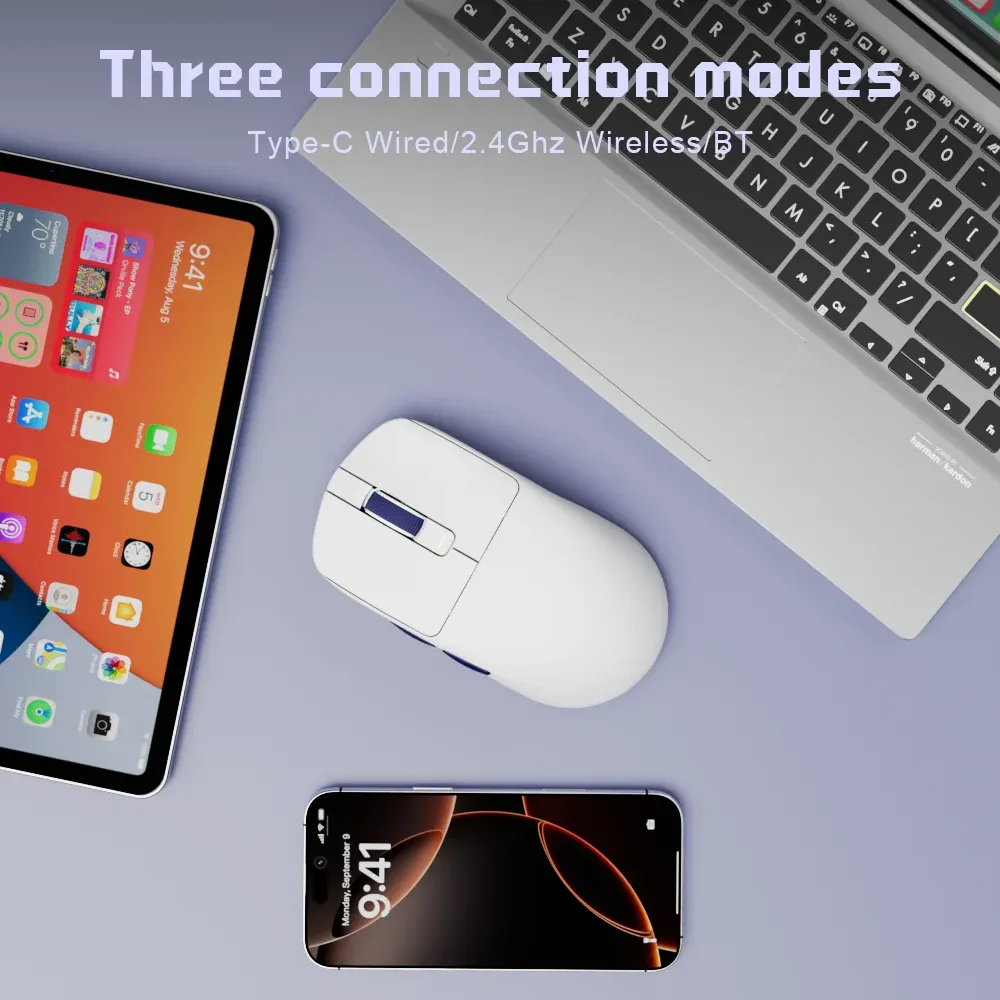 Souris tri-mode RK M30 ultra-légère 41 g pour jeu et bureautique