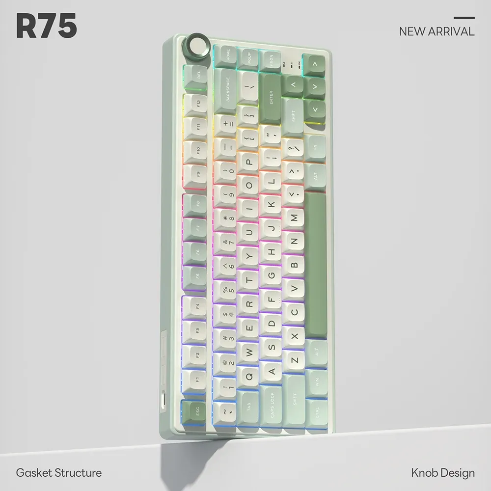 Royal Kludge R75 filaire RGB hot-swap en PBT, clavier compact 83 touches