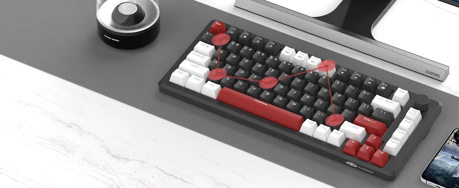 MageGee 75 % mécanique filaire avec molette de contrôle