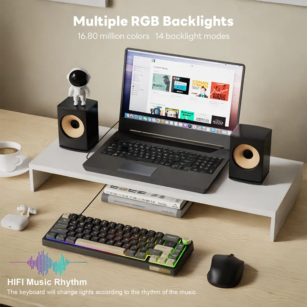 Clavier mécanique Royal Kludge R65 BR filaire hot-swap 65 %