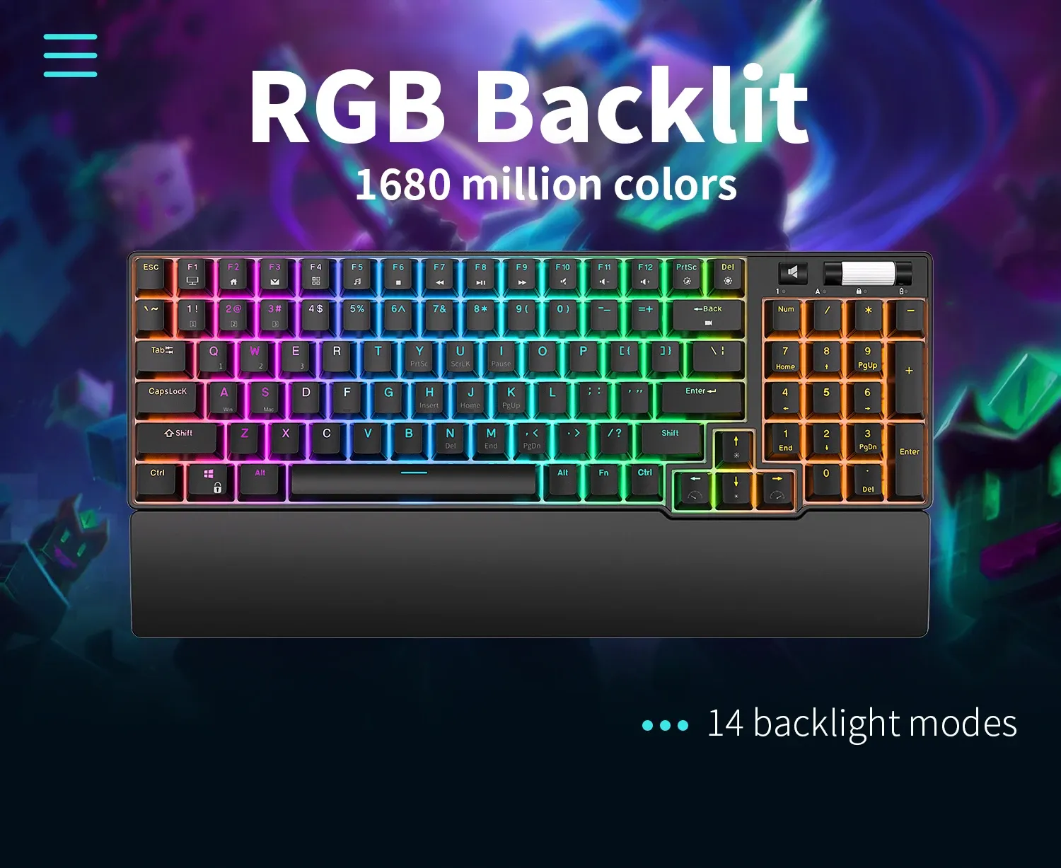 Royal Kludge RK96 : clavier mécanique 98 touches tri-mode hot-swap RGB
