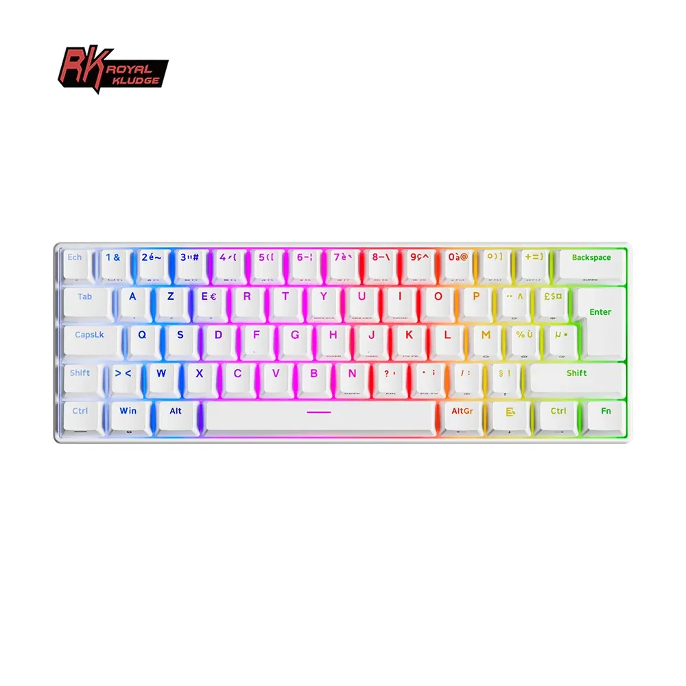 Royal Kludge RK61 AZERTY tri-mode RGB, clavier mécanique compact 61 touches