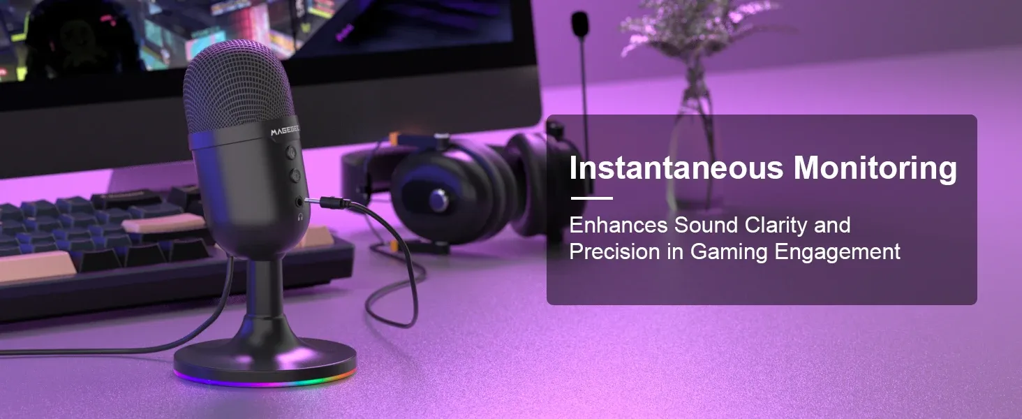 Microphone USB MageGee RGB pour streaming, podcasts et gaming
