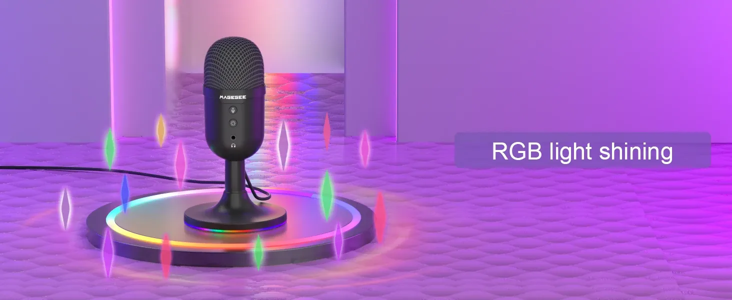 Microphone USB MageGee RGB pour streaming, podcasts et gaming