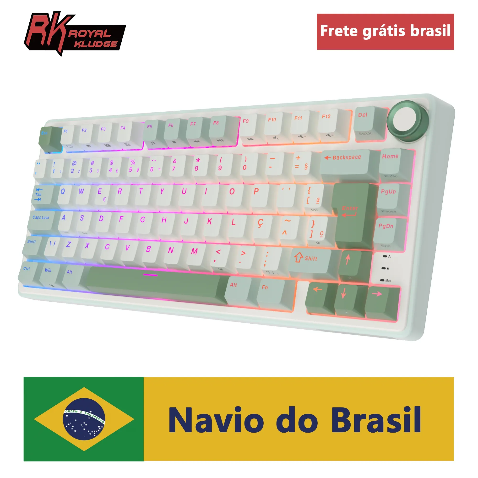 Royal Kludge RK R75 : clavier mécanique filaire 75 % hot-swap RGB