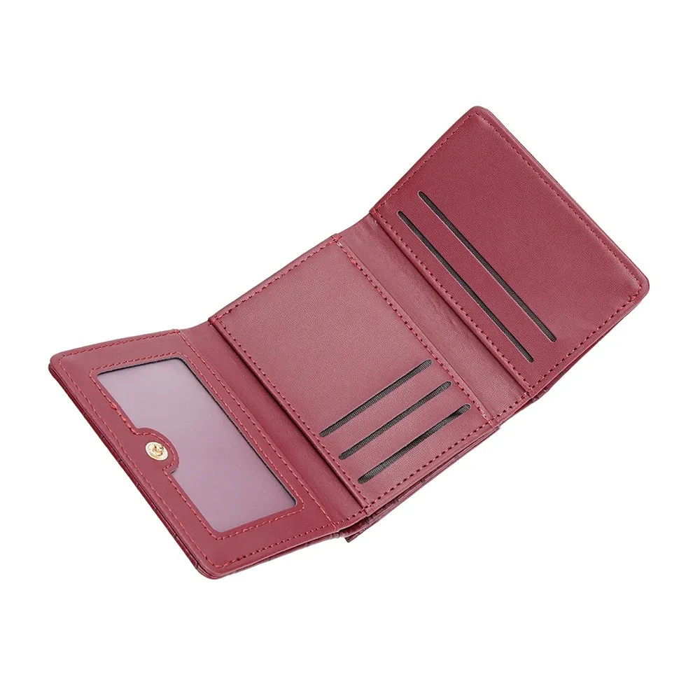 Portefeuille court Baellerry pour femme à motif croco, format compact avec porte-cartes et poche monnaie