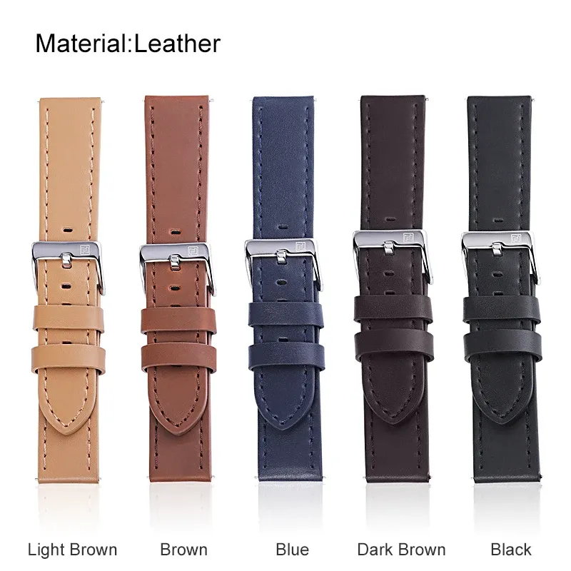 Bracelet de montre NAVIFORCE en cuir marron 23 mm à dégagement rapide