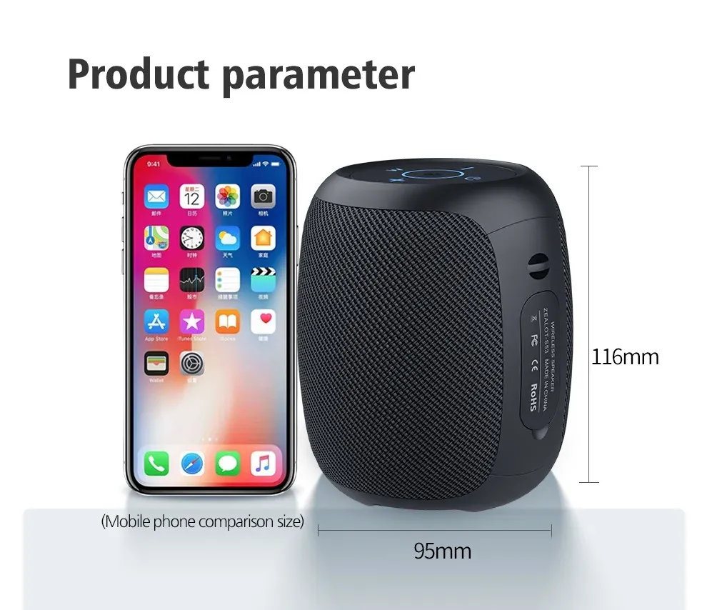 Enceinte Bluetooth portable Zealot S53 10 W étanche IPX6